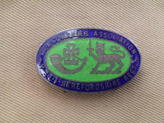K.S.L.I & Herefordshire Regt Old Comrades Association Lapel Badge