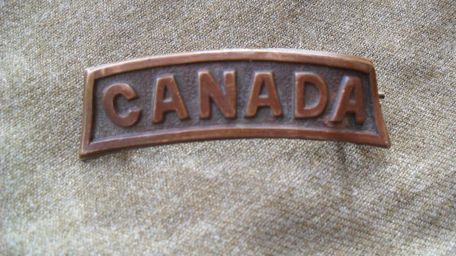 WW1 Canadian Epeditionary Force Brass Shoulder Title 1914