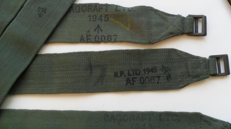 1945 Dated Dark Green Webbing Straps 
