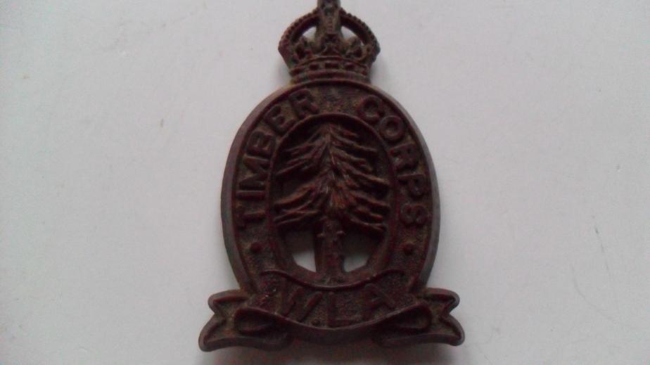 Rare WW2 Plastic/Economy Timber Corps (WLA) Badge
