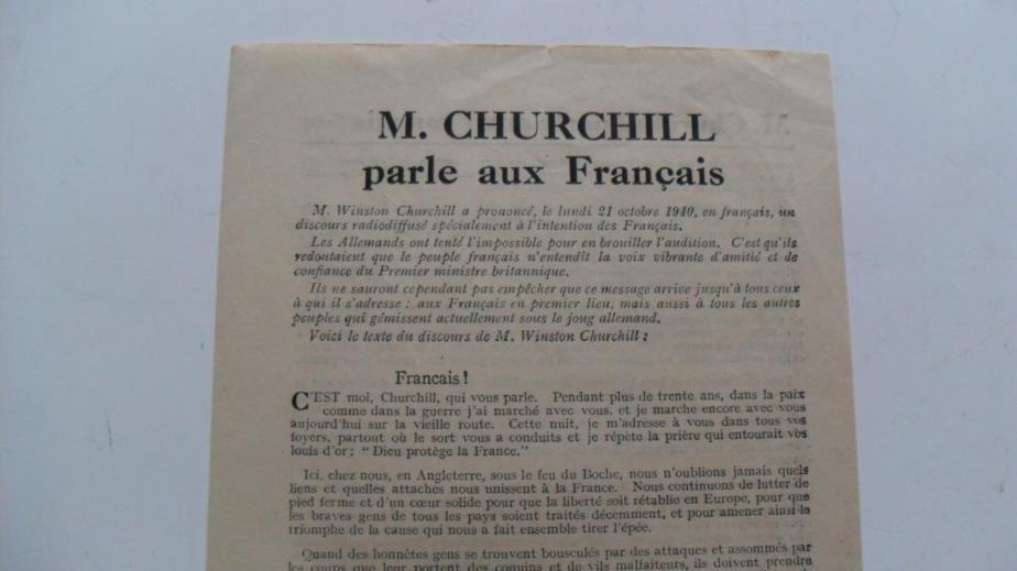 WW2 British Drop Leaflet (In French).