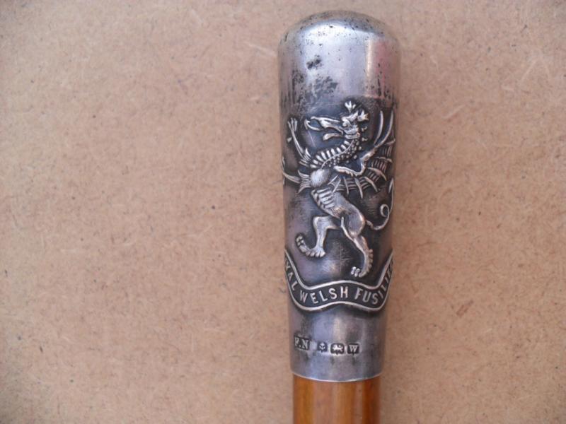 Silver Royal Welsh Fusiliers Swagger Stick
