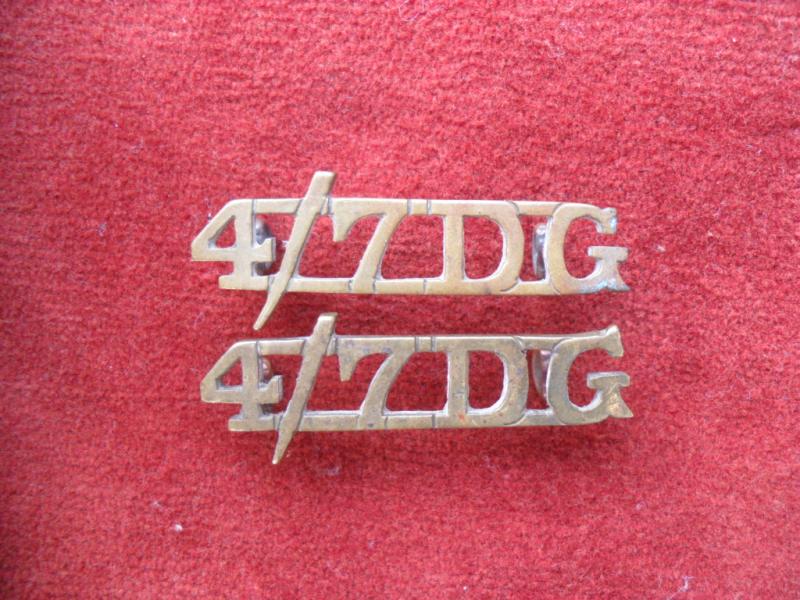 4th/7th Royal Dragoon Guards (RAC) Brass Shoulder Titles