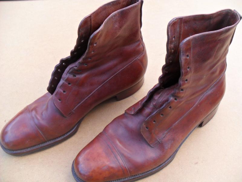 WW1 / WW2 British Officer`s Brown Ankle Boots