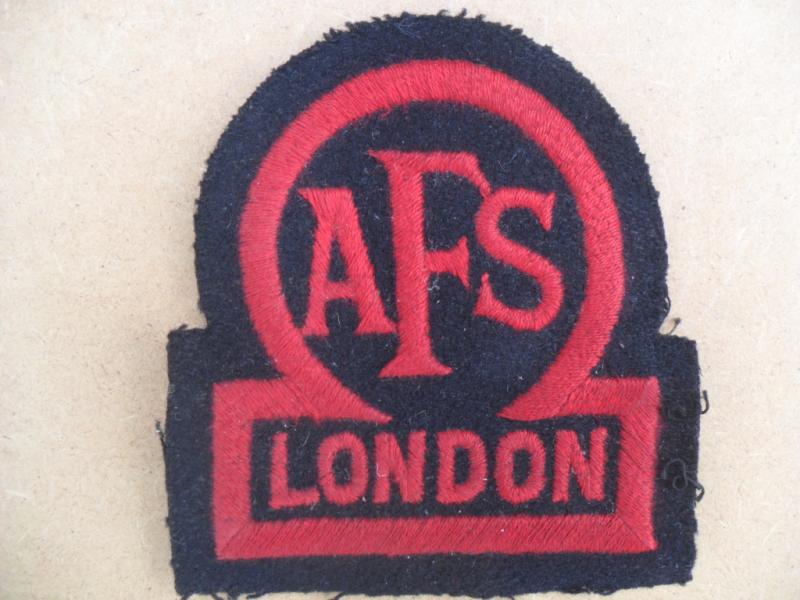 WWII AFS London Cloth Breast Badge