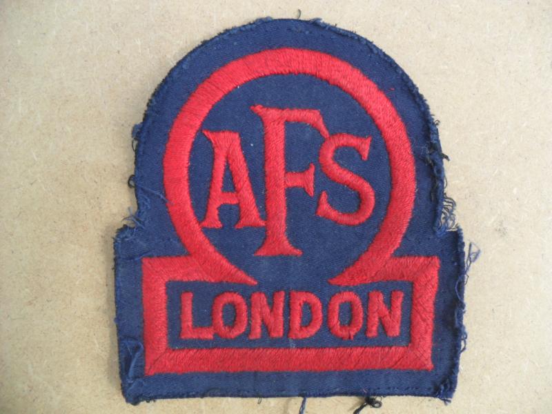 WWII AFS London Cloth Breast Badge