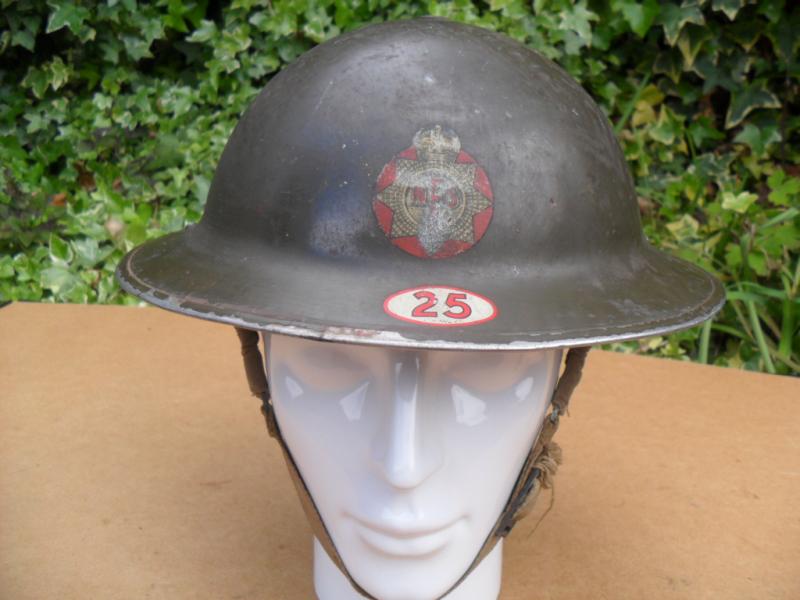 Early WW2 NFS MKII Steel Helmet (Stone, Staffs)