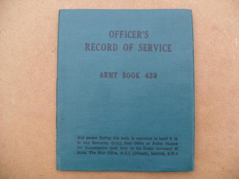 WW2 Unissued Officer`s Record of Service Book (AB439)