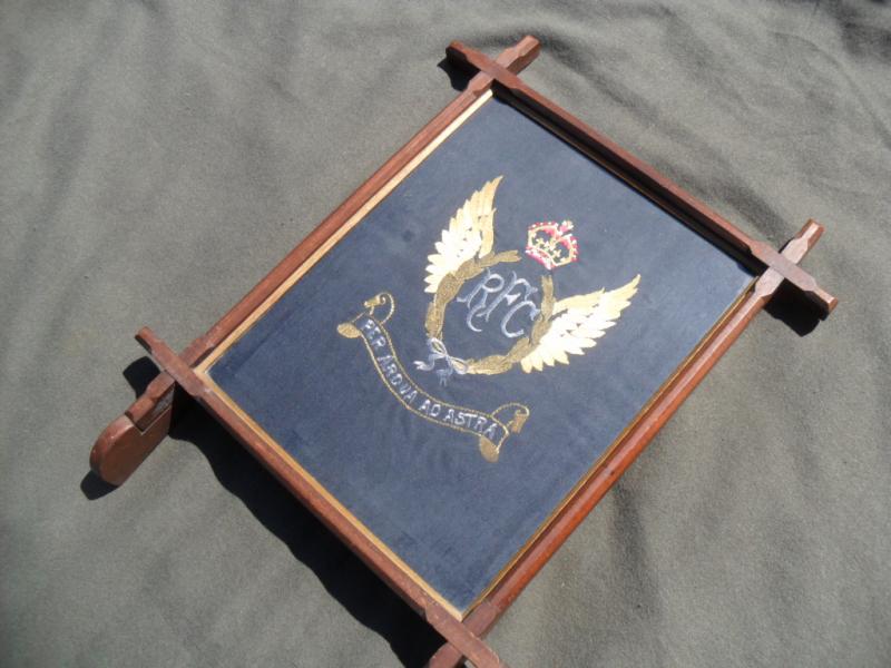 WW1 Period Royal Flying Corps Framed Embroidery