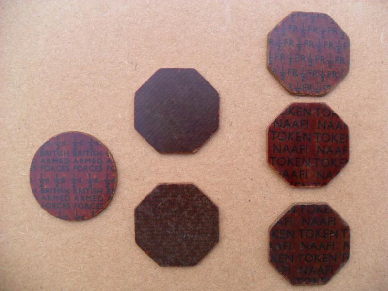 WW2 NAAFI Tokens (1/2 Francs &  1/2 d )