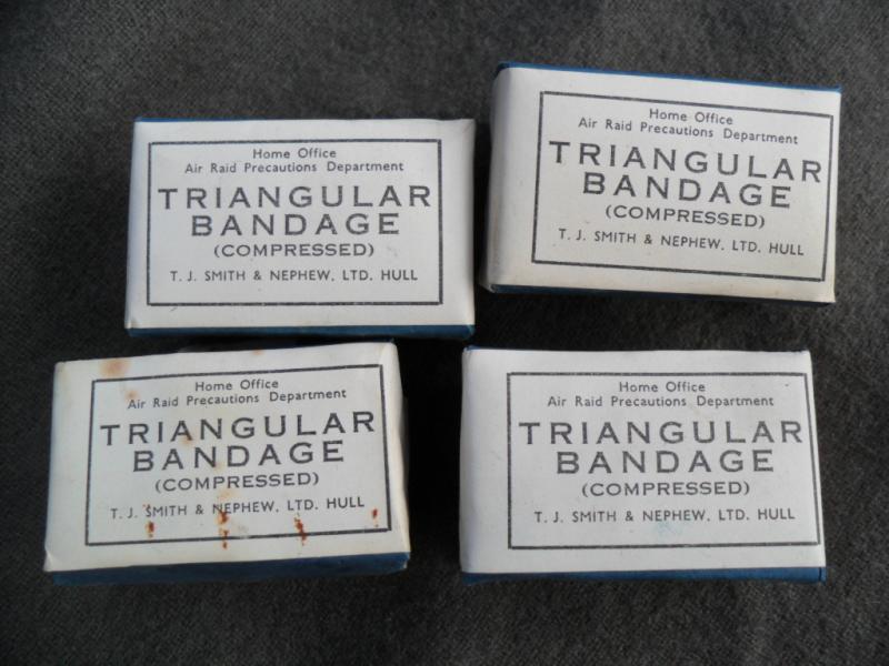 WW2 ARP Bandages / Dressings X 4