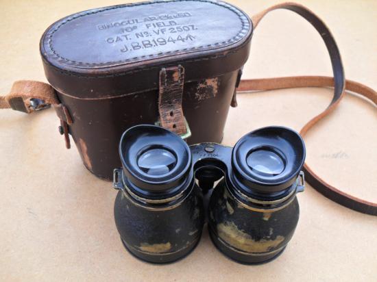 Scarce WW2 British Airborne Issue Binoculars & Case