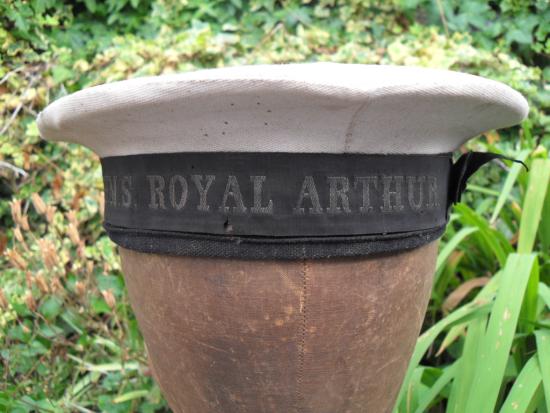 Rare Boer War-WW1 Royal Navy Rating's Cap (H.M.S. Royal Arthur. 1891-1920)
