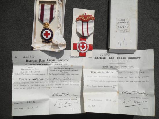 1942-43 British Red Cross Medals & Certificates