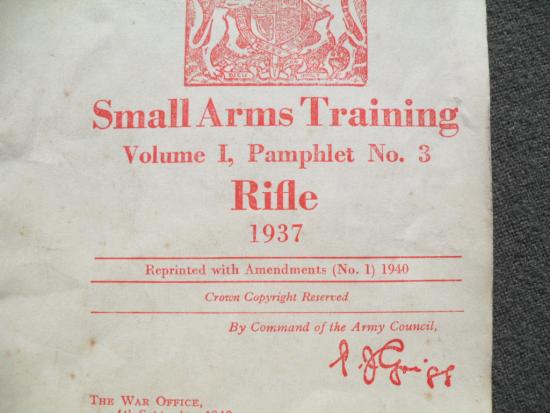1940 Rifle Small Arms Training Pamphlet
