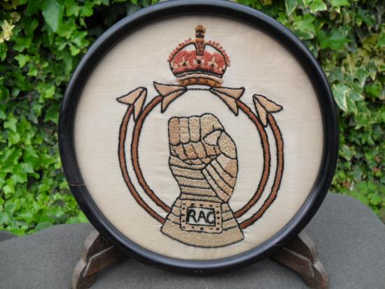 WW2 Period Royal Armoured Corps Framed Embroidery