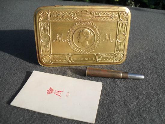 1914 Princess Mary Christmas Gift Tin, Card & Bullet Pencil