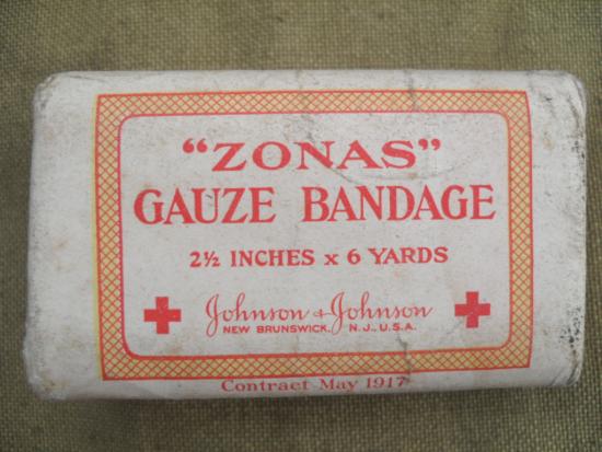 WW1 U.S Military First - Aid Gauze Bandage ''ZONAS'' 1917