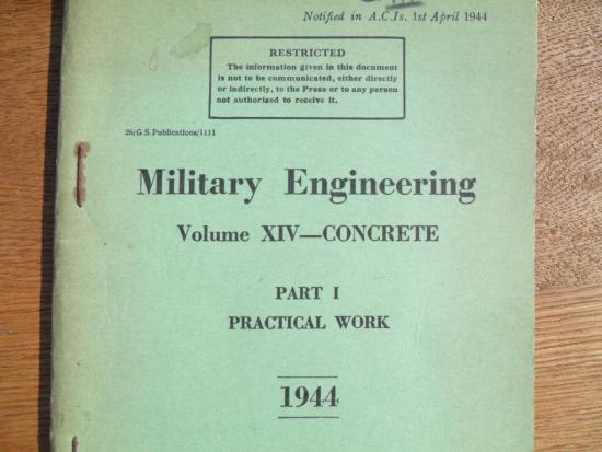 1944 Military Engineering Booklet Volume XIV Concrete