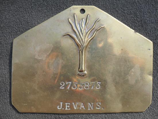 Rare WW2 SBS Duty Plate - Squadron Quarter Master Sergeant J. Evans - ''M'' Squadron HQ, Aegean Islands (Leros & Castelrosso)