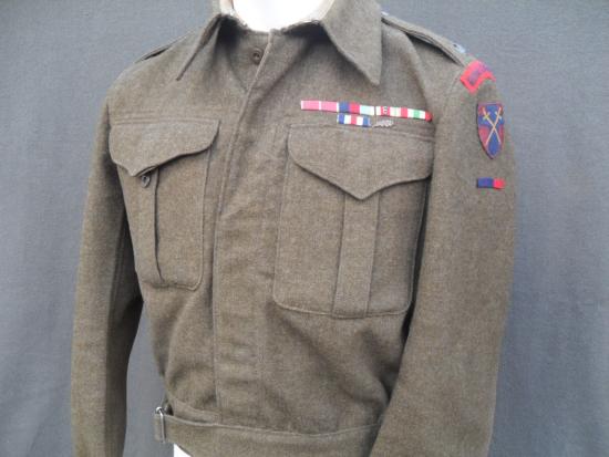 WW2 British R.E Officer's 21st Army Group HQ Battledress Blouse 1944