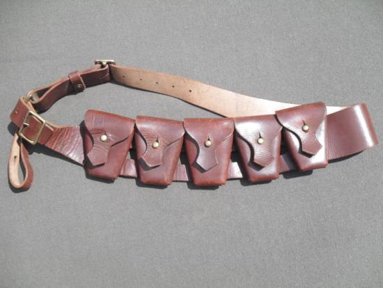 WW2 03 Pattern Leather 50-Round Bandolier South African Issue