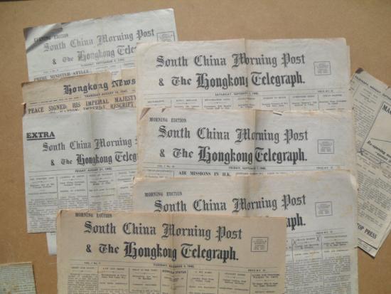 Scarce 1945 Dated Hong Kong News Sheets & Rare Imperial Japanese Forces Controlled ''Hong Kong News''
