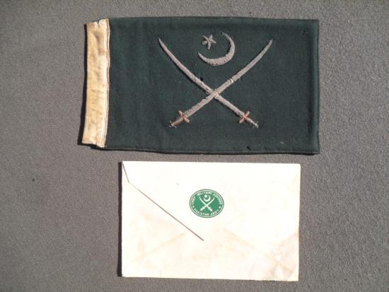 Major-General R.C.McCay KBE CB DSO Staff Car Pennant & Envelope - Chief of General Staff & Chief Military Adviser Pakistan Army 1948 - 1953