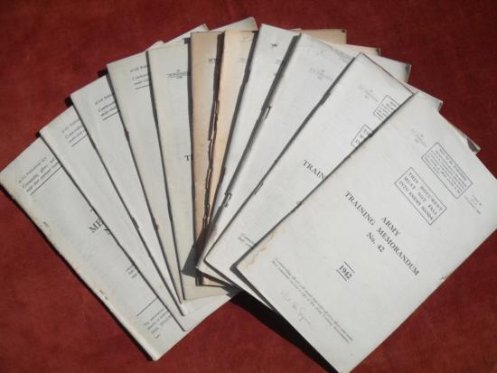 13 X WW2 British Army Training Memorandums