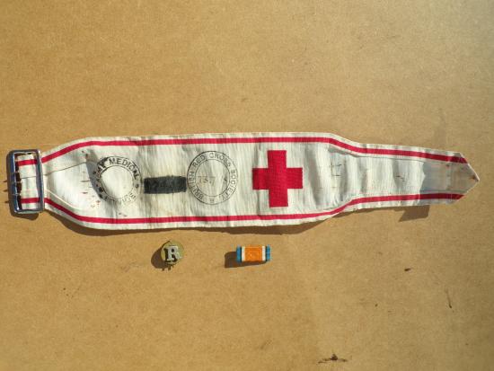 WW1 1918 British Red Cross / Army Medical Service Armband & Extra's