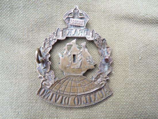 WW1 Royal Naval Division (1st Drake) Cap Badge A/F